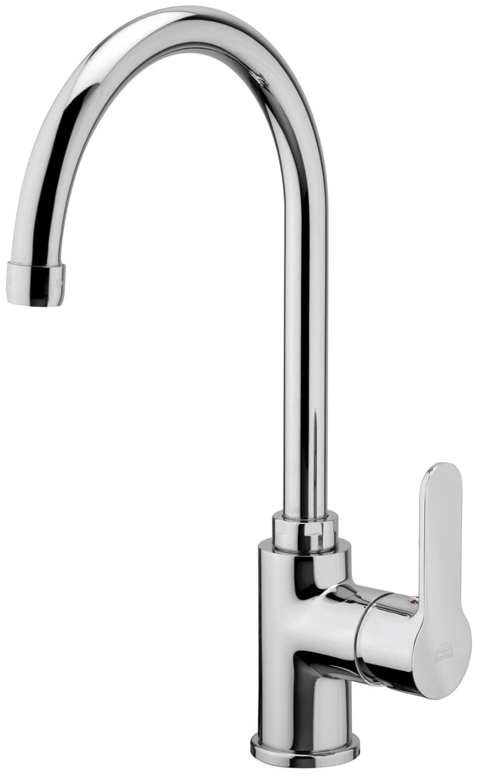 Paffoni Miscelatore Blu180 Rubinetto Miscelatore per Lavello Cucina a Bocca Alta a Ombrello, Ottone Cromato