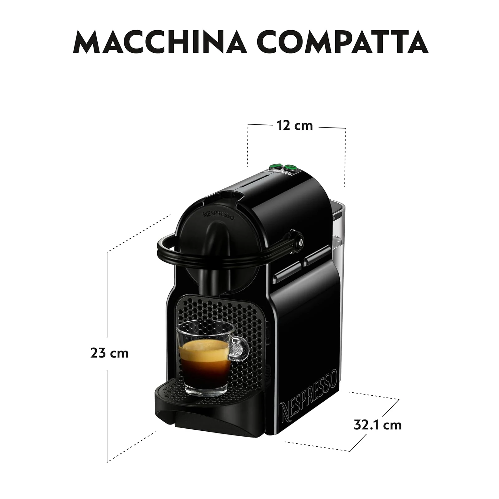 Nespresso Macchina caffè EN80.B Inissia Macchina per Caffè Espresso, Black