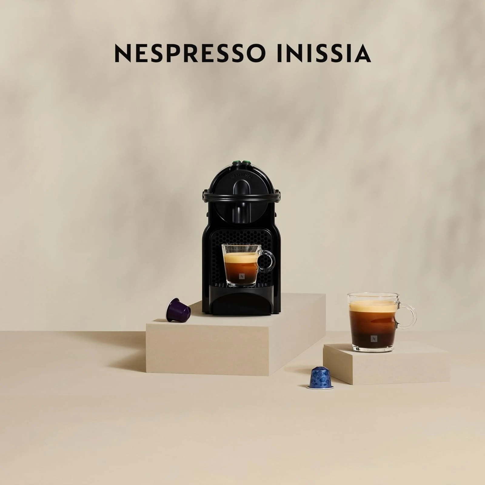 Nespresso Macchina caffè EN80.B Inissia Macchina per Caffè Espresso, Black