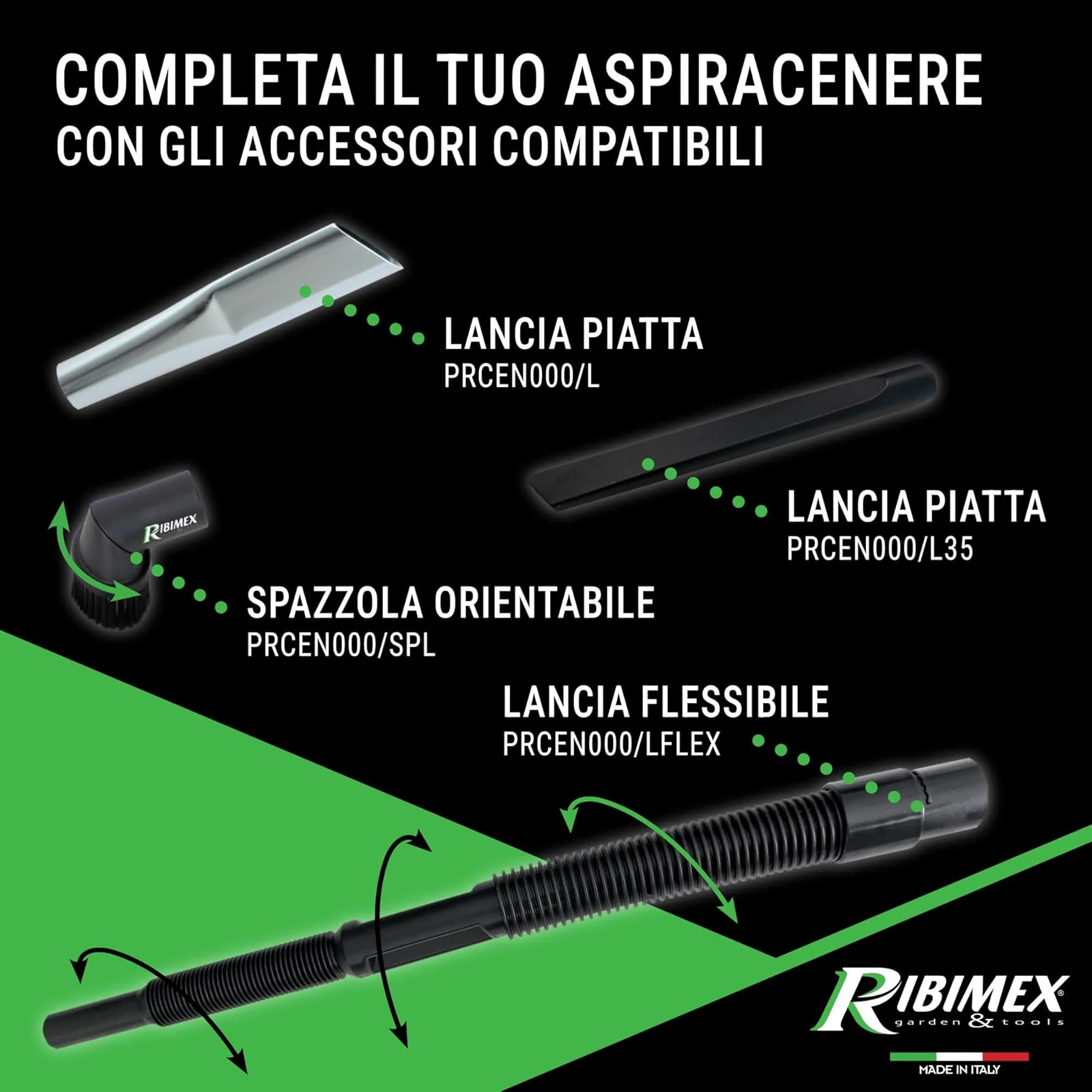 Ribimex Inserto camino PRCEN011 Aspiracenere Elettrico Minicen, con Filtro HEPA Intercambiabile e La