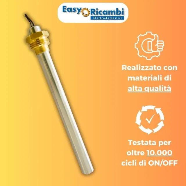 Easyricambi Stufa a legna 350W Candeletta Accensione Stufa Pellet , Diametro 12,5mm e Lunghezza sott