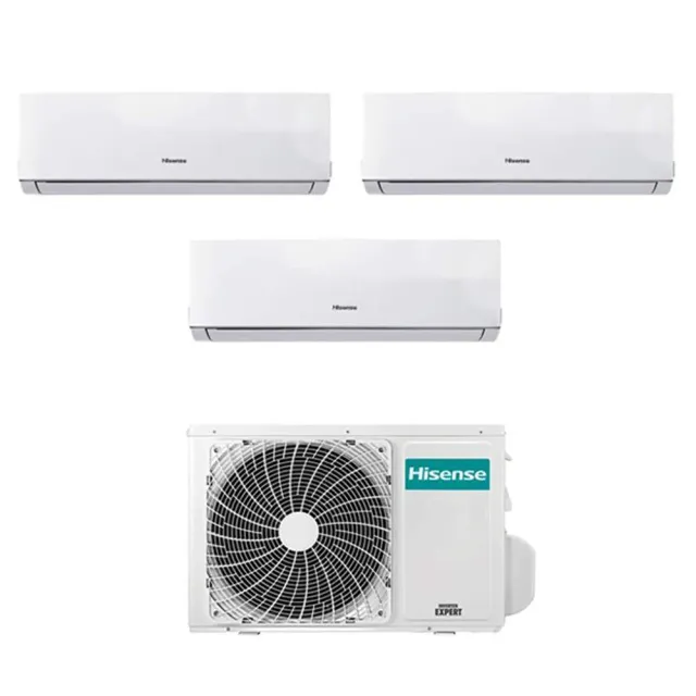 Hisense Climatizzatore a cassetta 9000+9000+12000 9+9+12 Condizionatore Climatizzatore Trial Split Inverter New Comfort Btu A++ 3AMW58U4SZD1