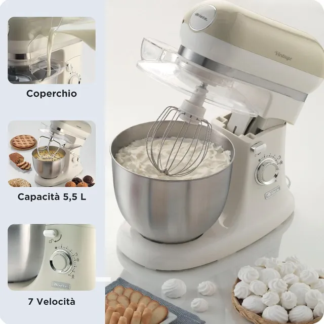 Ariete Planetaria 1588 Impastatrice Vintage , Planetaria per Pane, Pizza, Dolci e Pasticceria, Ganci