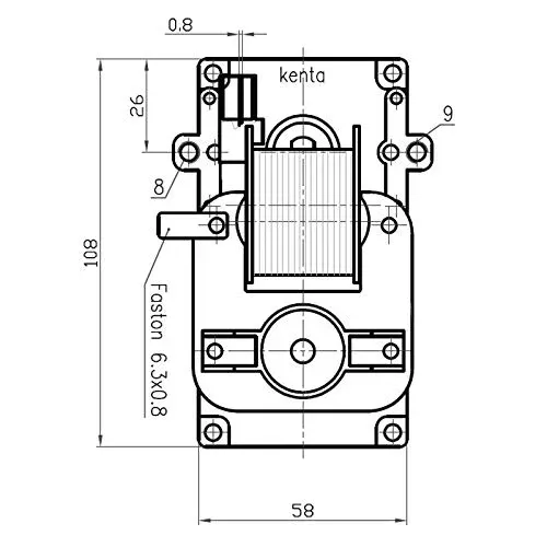 Easyricambi Stufa a legna K9117153 Motoriduttore per Stufa a Pellet KENTA 5 RPM Albero da 8,5mm Moto