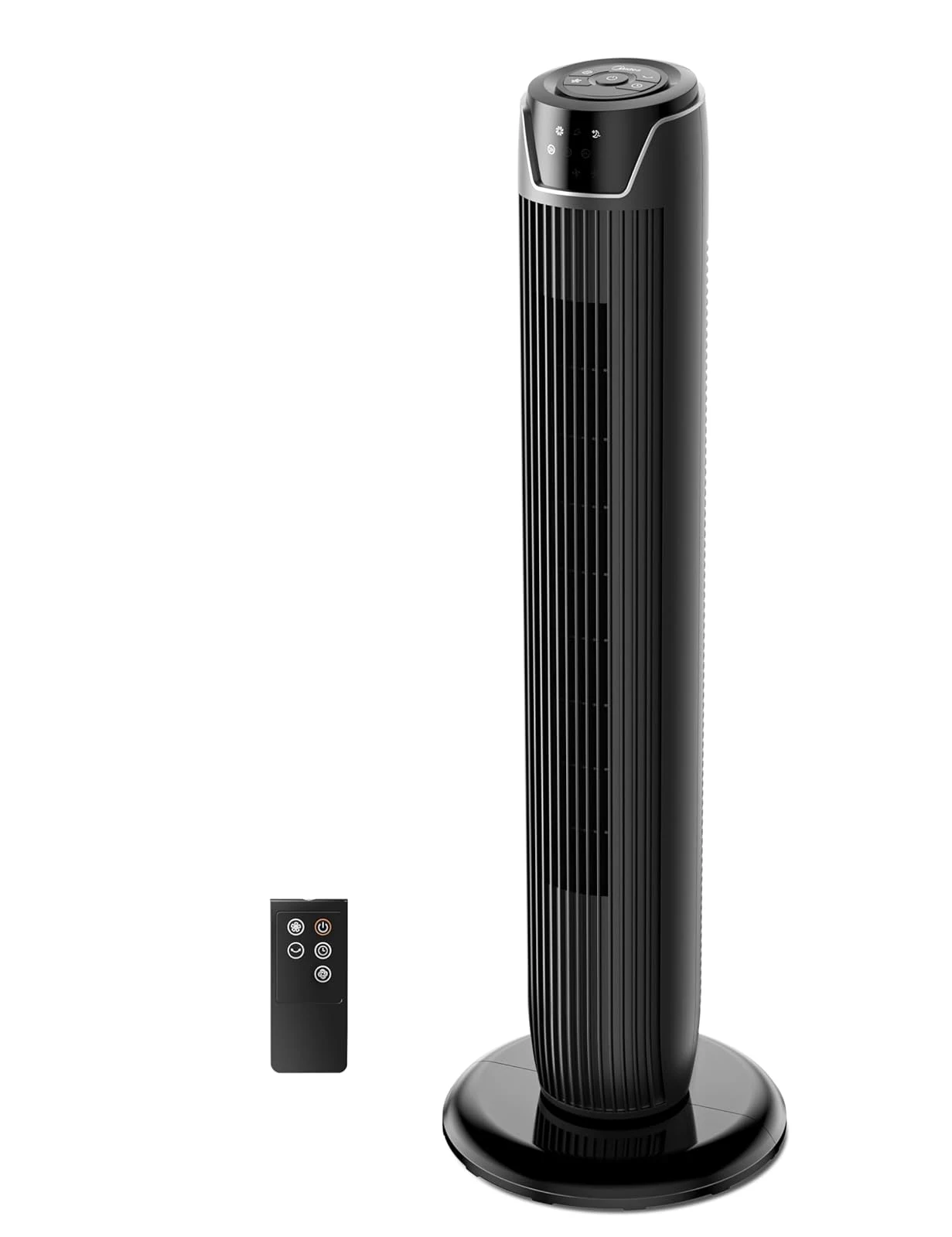 Midea Ventilatore FZ10-17JR Ventilatore a Torre Silenzioso con Telecomando, Ventilatore da Terra Portatile 45W, 90° Oscillazione, Display LED, 3 Velocità e 3 Modalità, Timer 7H, per Casa e