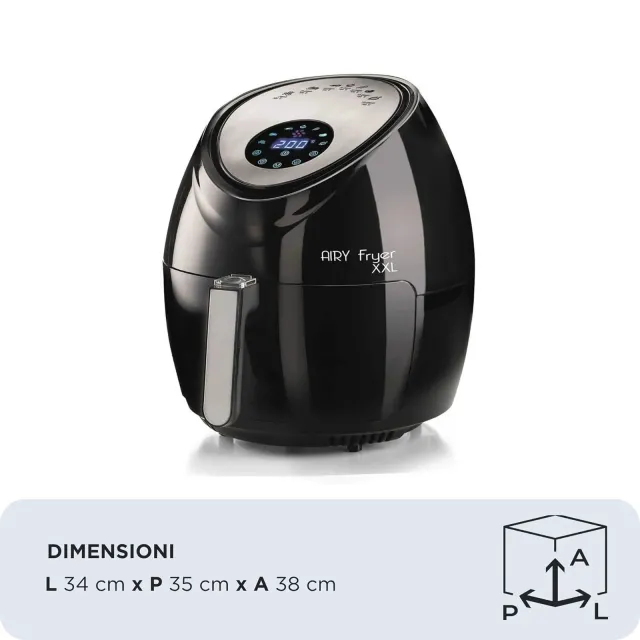 Ariete Stufa elettrica 4618 Airy Fryer XXL- Friggitrice ad Aria - Frigge 2,5 kg di Patatine Fritte -