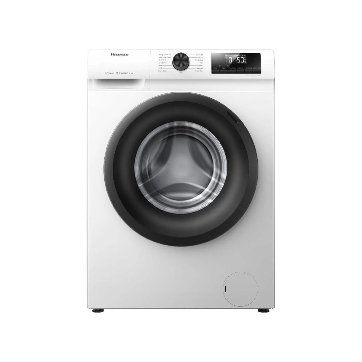 Hisense Lavatrice slim WFQP701219VM Lavatrice, classe A, 7 kg, 1200 giri/min, altezza 84,5 cm x larghezza 59,5 cm, bianco