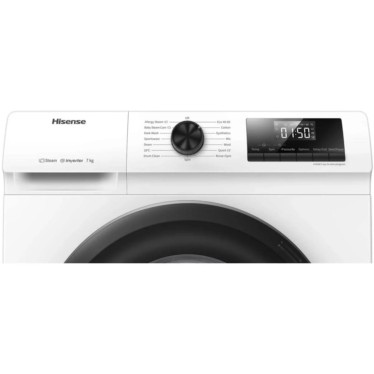 Hisense Lavatrice slim WFQP701219VM Lavatrice, classe A, 7 kg, 1200 giri/min, altezza 84,5 cm x larg