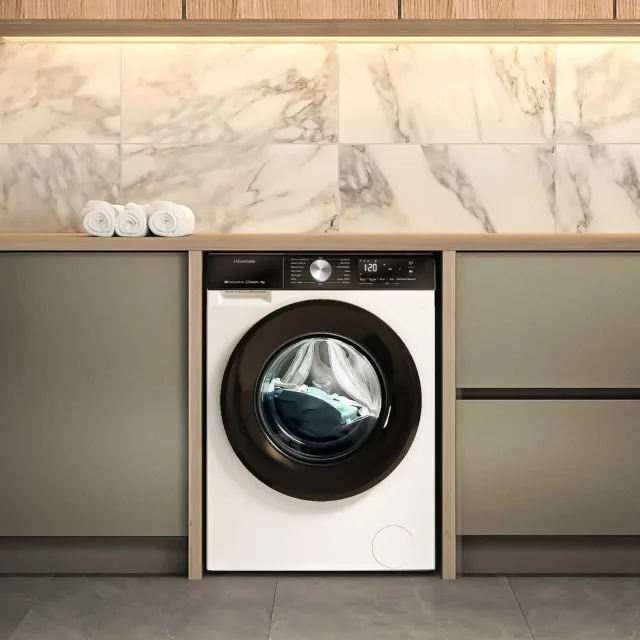 Hisense Lavatrice incasso WF3S9043BW3 Lavatrice, 9 kg, Classe A-30%/D, 1400 Giri/min, Larghezza 60 c