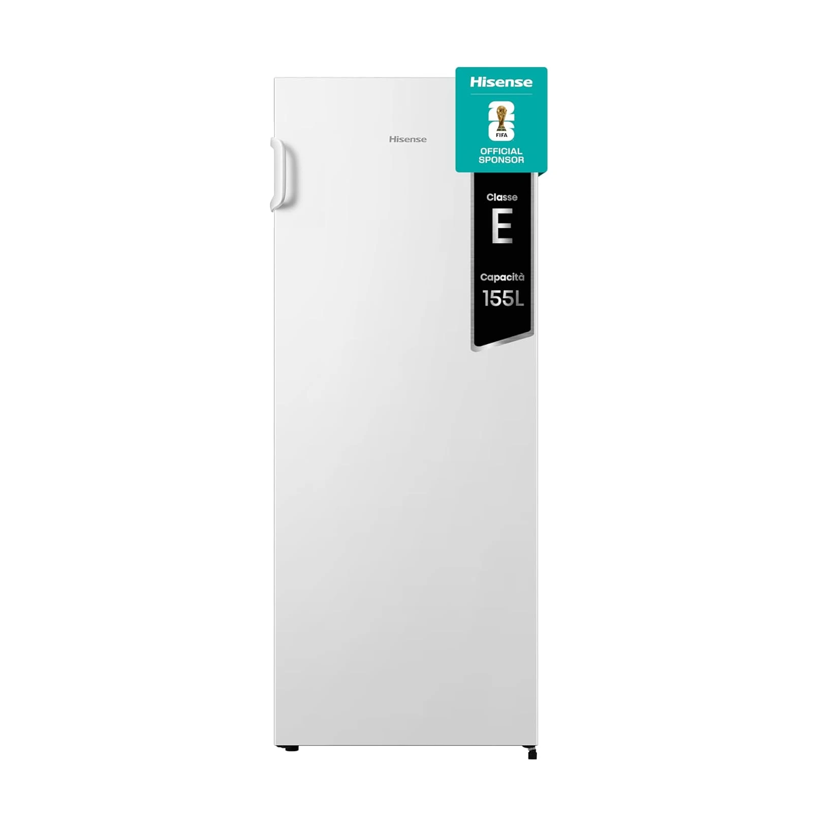 Hisense Congelatore FV191N4AW2 Freezer Verticale con display LED, Total No frost, 155 L, Inox