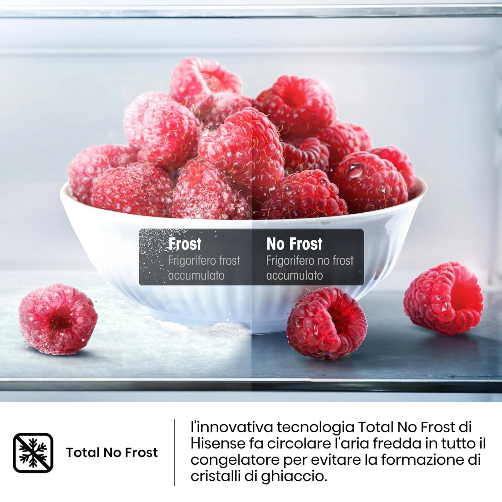 Hisense Congelatore FV191N4AW2 Freezer Verticale con display LED, Total No frost, 155 L, Inox