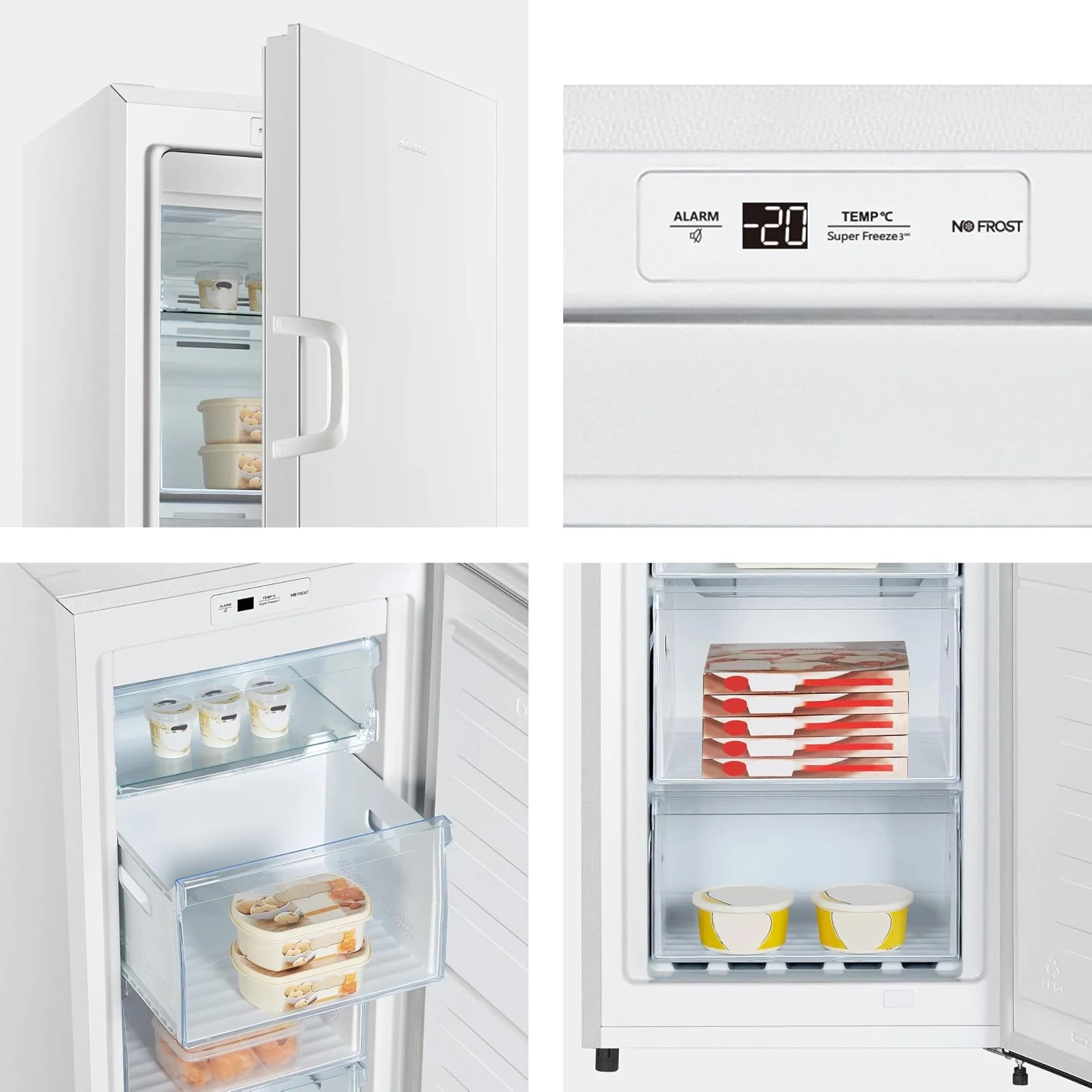 Hisense Congelatore FV245N4AW2 Freezer Verticale, Total No Frost, 194 L, Bianco, Porte reversibili