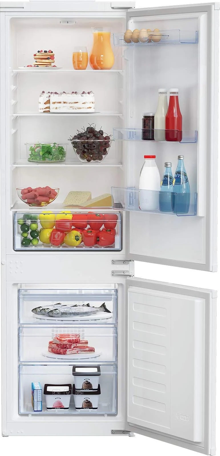Beko Frigorifero incasso monoporta BCSA285K4SN b100 Frigorifero/Congelatore Integrato, Capacità Totale 271 Litri, Combinazione Incassato, MinFrost, Tecnologia Porta a Trasporto, 35 dB, Bianco