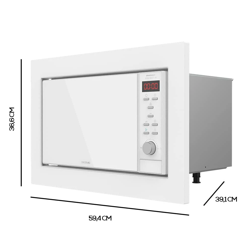 Cecotec Microonde incasso 2350 Digital built-in microwave GrandHeat Built-In White. 900W, Integrable