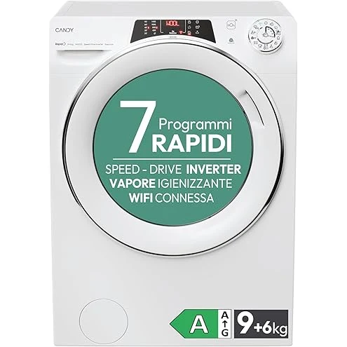 Candy Lavasciuga 485D1E Smart Lavasciuga 8+5 Kg da Incasso, 1400 Giri, Classe D, Avvio Programmabile