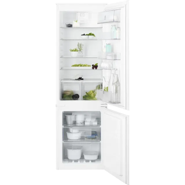 Electrolux Frigorifero incasso sottobase ENT6TE18S Frigocongelatore a Incasso Combinato TwinTech Total No Frost, 340L, Spazio per alimenti freschi, Illuminazione LED, Colore Bianco