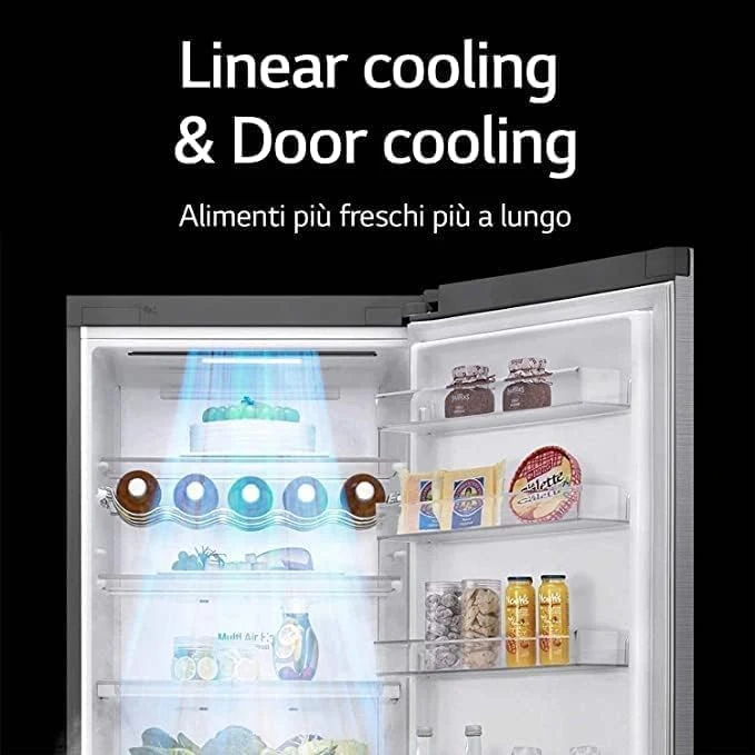 LG Frigorifero side by side GBB567SECMN Frigorifero Combinato Total No Frost, 462L, Larghezza 70cm,