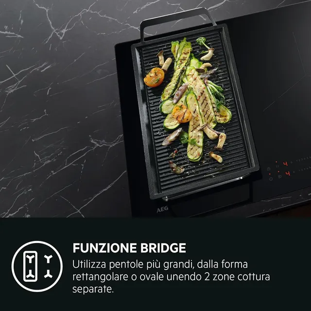 AEG Piano cottura induzione 6000 Serie Piano Cottura a Induzione 4 Fuochi da Incasso, IKB64443IB, Zo