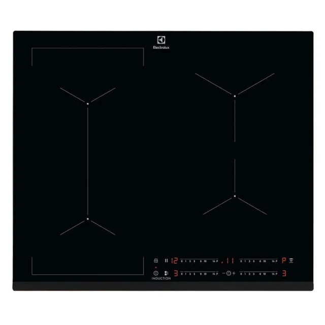 Electrolux Piano cottura radiante CIL63443 Piano Cottura da 60 cm 4 Fuochi ad induzione, Nero
