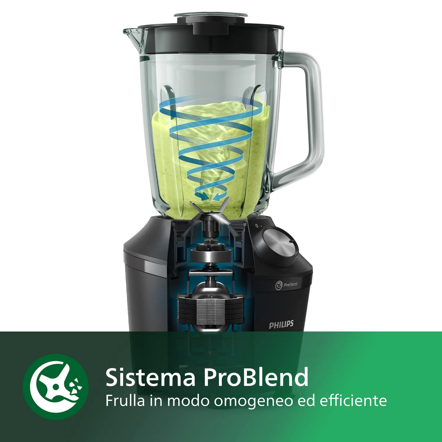 Philips Frullatore 3000 Serie Frullatore – Bicchiere in Vetro Resistente da 2L, Tecnologia ProBlend,