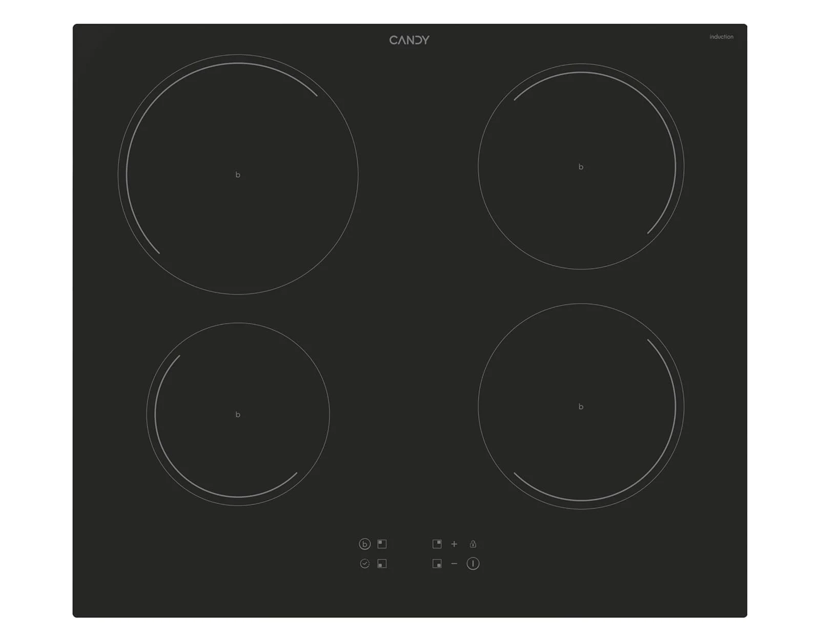 Candy Piano cottura radiante CITT642C Idea Piano Cottura a Induzione 4 Fuochi in Vetroceramica, Cottura Rapida con Funzione Booster, Power Management per Ottimizzare i Consumi, Blocco di Sicurezza,