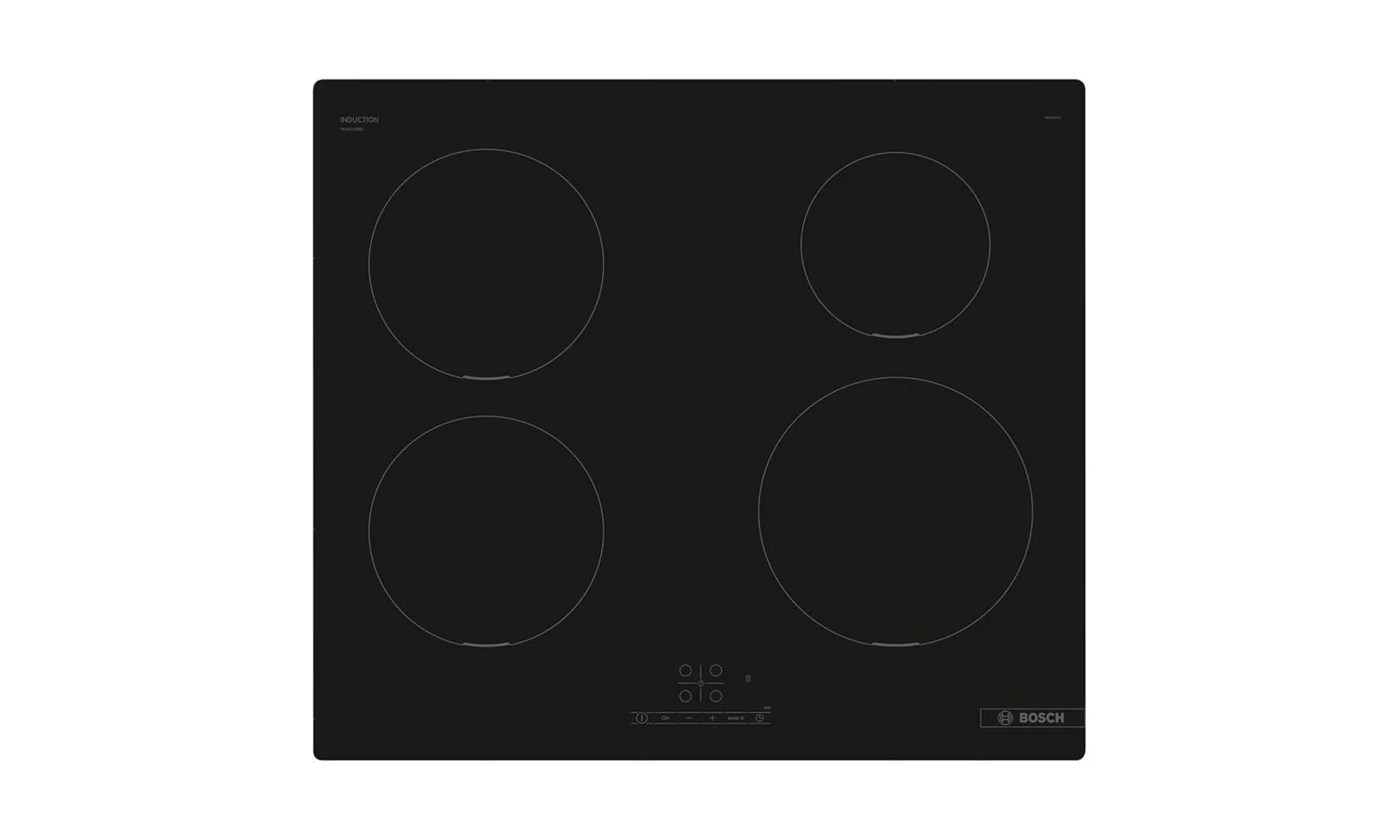 Bosch Piano cottura misto PUE611BB5J Serie 4, Piano cottura a induzione, PowerBoost accelera il processo di cottura, TouchSelect, senza profili, Nero, 60 cm