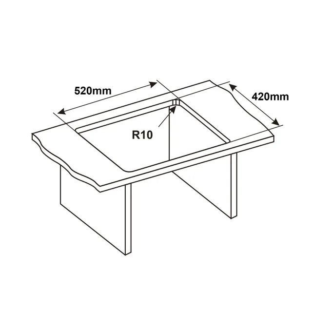 Ibergrif Lavello M85545 Lavello Cucina 1 Vasca con Set di Drenaggio, Lavabo Cucina con 2 Fori, 55 x 