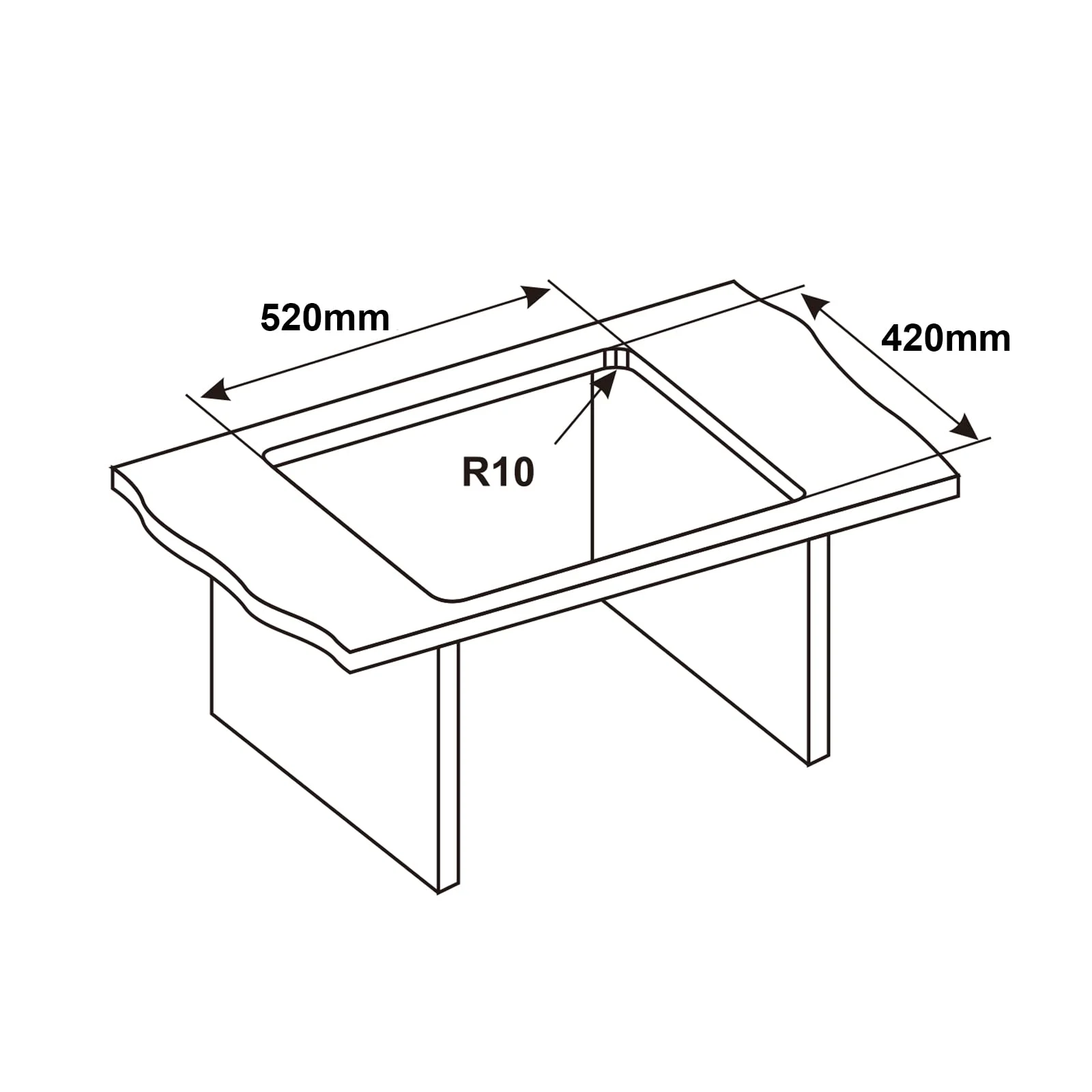 Ibergrif Lavello M85545 Lavello Cucina 1 Vasca con Set di Drenaggio, Lavabo Cucina con 2 Fori, 55 x