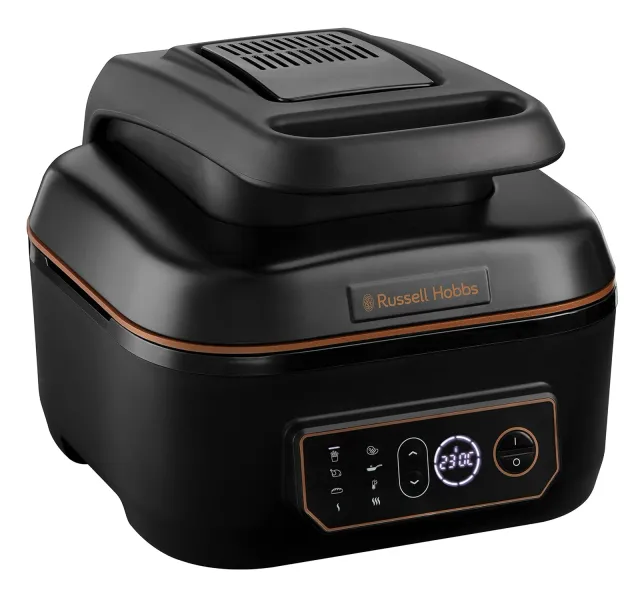 Russell Hobbs Friggitrice ad aria 260°C Friggitrice ad aria + Multicooker, XXL 5.5 L, 8 funzioni cottura, Energy saving, doppie resistenze come un forno, no olio, 1600 W, lavastoviglie ok, max , Satis