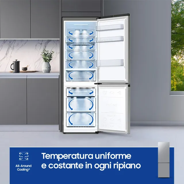 Samsung Frigorifero doppia porta RB33B610ESA/EF Frigorifero Combinato Ecoflex , Libera installazione