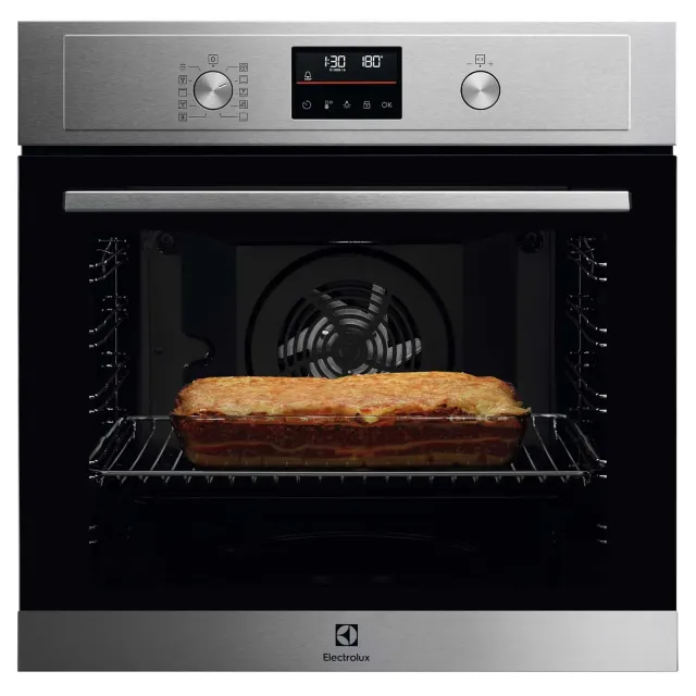 Electrolux Forno incasso 500 EOF4P46X Serie , Forno da Incasso Multifunzione, Capacità 72 L, Classe A+, SurroundCook, Pulizia Pirolitica, 589x594x569 mm, Acciaio Inox Antimpronta