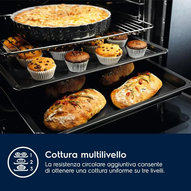 Electrolux Forno incasso 500 EOF4P46X Serie , Forno da Incasso Multifunzione, Capacità 72 L, Classe 