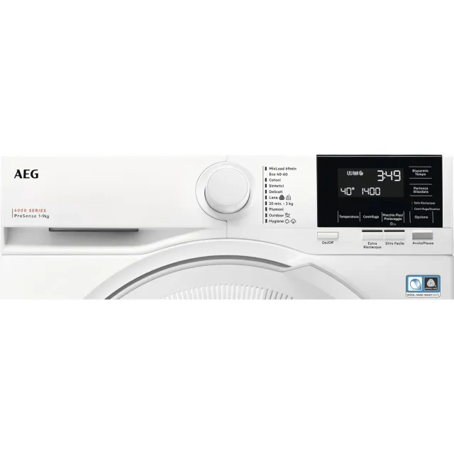 AEG Lavatrice incasso LR6G94OW Lavatrice carica frontale 9 kg Serie 6000 ProSense, classe A, 1400 gi