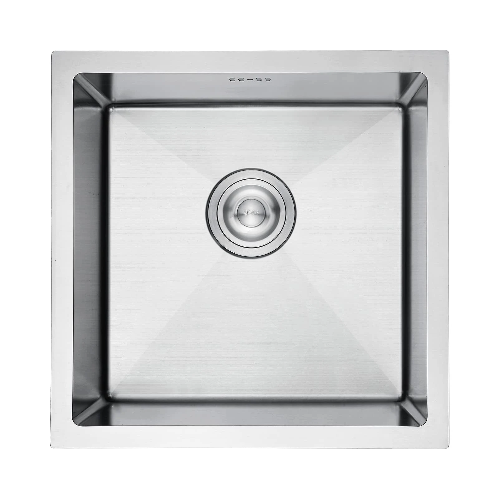 Ibergrif Lavello M84040 Lavello Cucina in Acciaio Inox 40x40 cm, Installazione a Sopratop o Filotop con Sifone Antiodore e Kit Scarico Completo