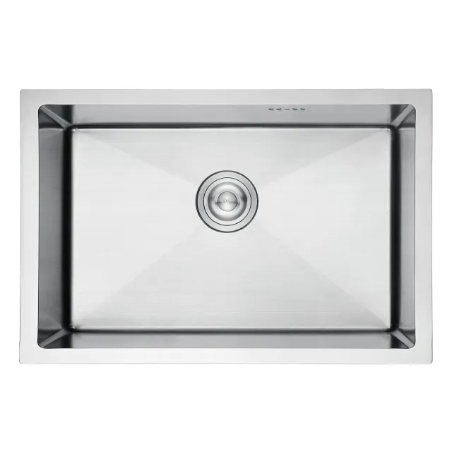 Ibergrif Lavello M87044 Lavello Cucina in Acciaio Inox 70x44 cm, Installazione a Sopratop o Filotop con Sifone Antiodore e Kit Scarico Completo