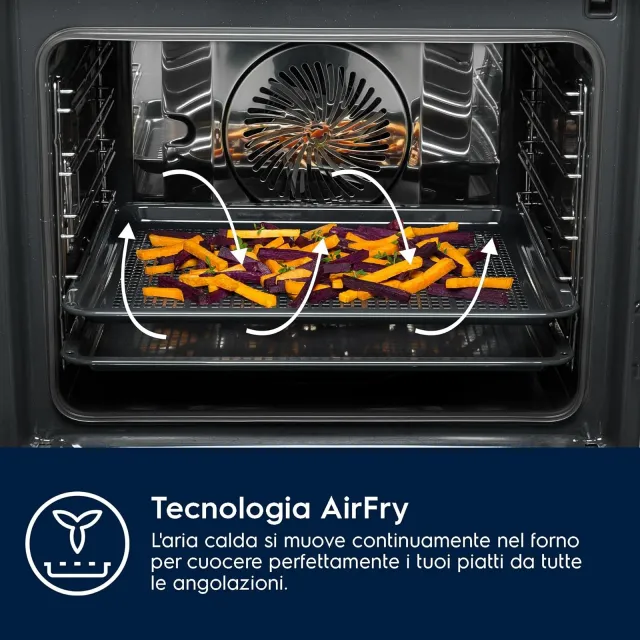 Electrolux Forno incasso EOM4P46TX Serie 500 Forno da Incasso Multifunzione Pirolitico, Capacità 72 