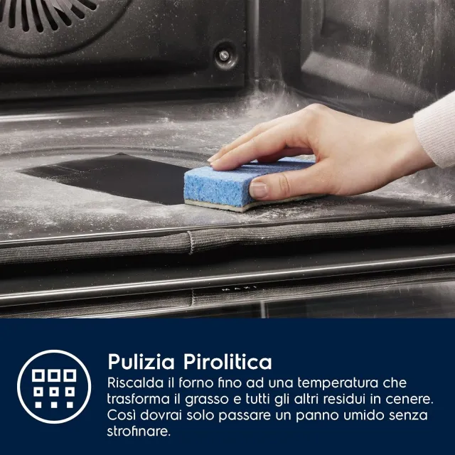 Electrolux Forno incasso EOM4P46TX Serie 500 Forno da Incasso Multifunzione Pirolitico, Capacità 72 