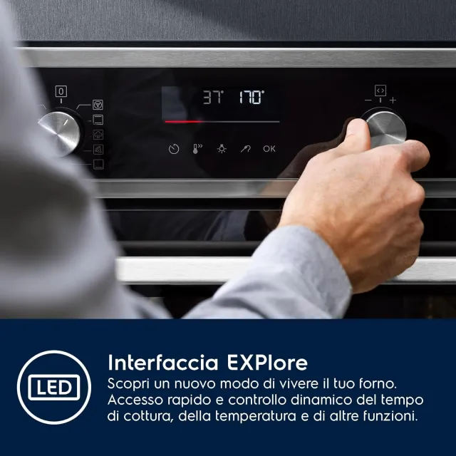 Electrolux Forno incasso EOM4P46TX Serie 500 Forno da Incasso Multifunzione Pirolitico, Capacità 72 