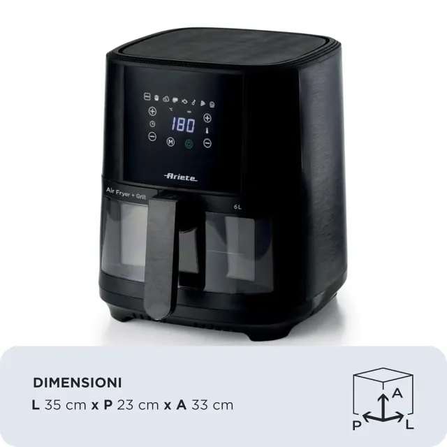 Ariete Estrattore di succo 4626 Friggitrice ad aria 6L, 1300 W, Capacità 6L, Capacità di cottura 2,5