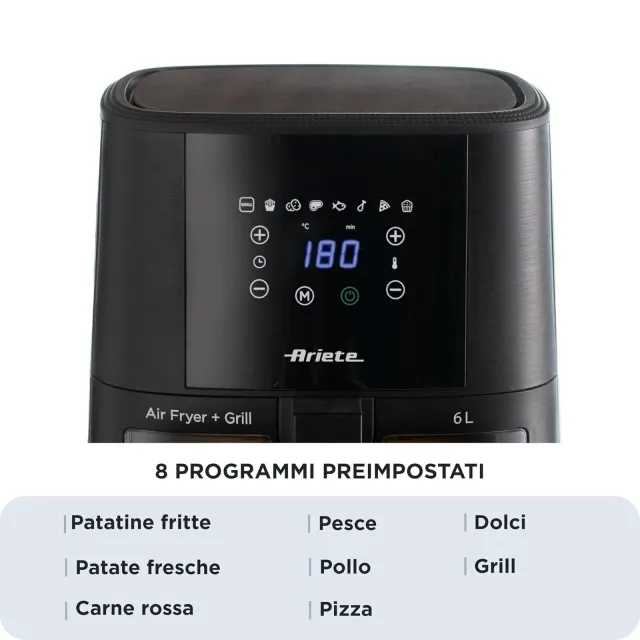 Ariete Estrattore di succo 4626 Friggitrice ad aria 6L, 1300 W, Capacità 6L, Capacità di cottura 2,5