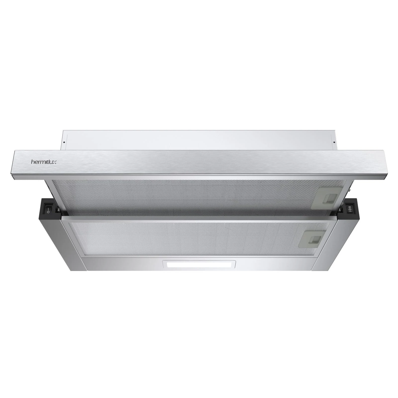 Hermitlux Cappa cucina soffitto 360m³ Cappa Aspirante 60 cm, Cappa da incasso /h, Luci LED, Evacuazione esterna/ricircolo, Include Filtro a Carbone Attivo, 65dB