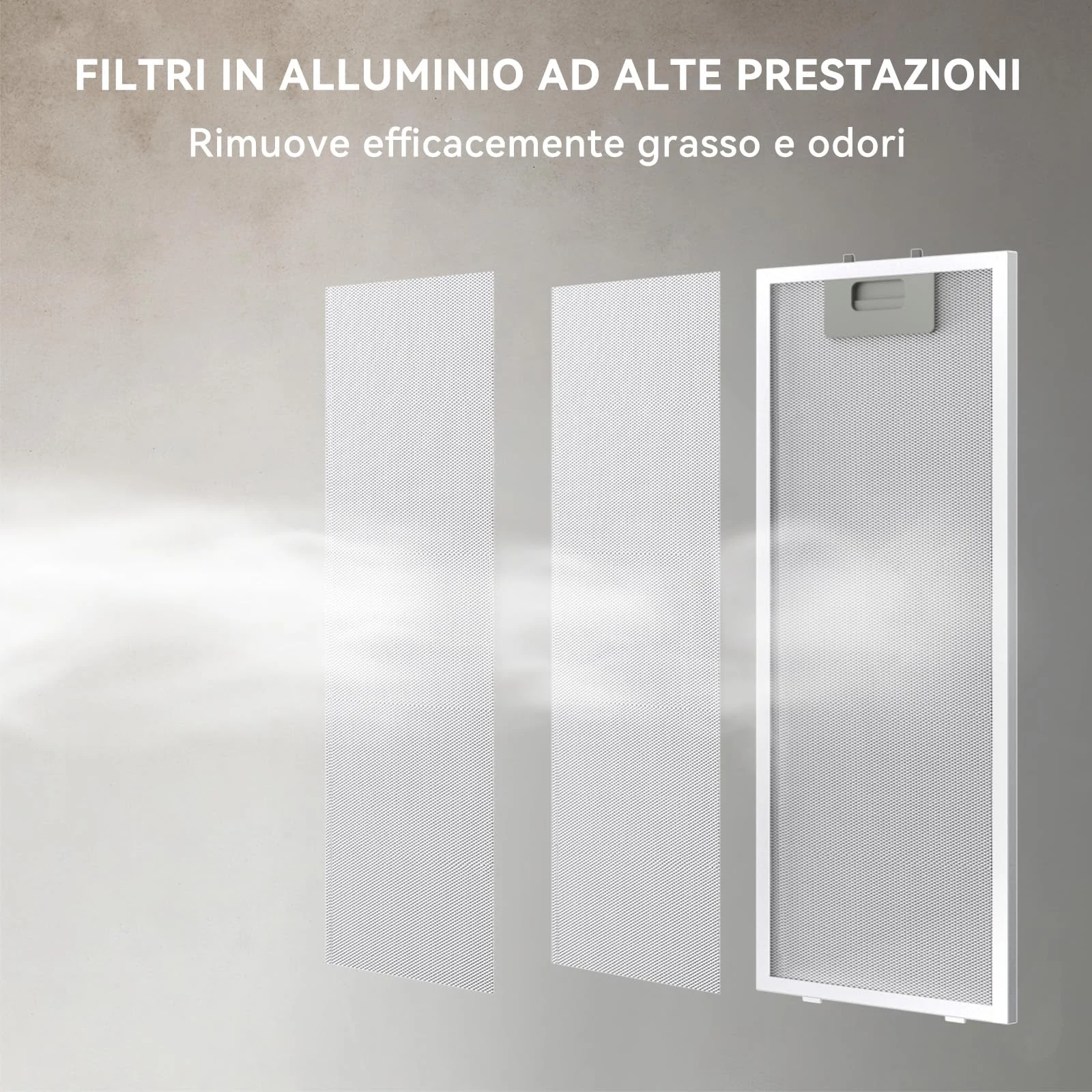 Hermitlux Cappa cucina soffitto 360m³ Cappa Aspirante 60 cm, Cappa da incasso /h, Luci LED, Evacuazi