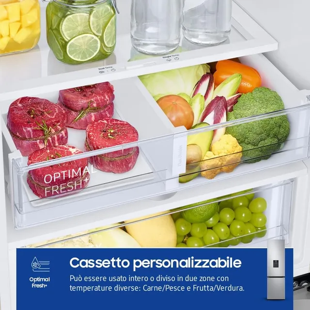 Samsung Frigorifero monoporta RB38C634DSA/EF Frigorifero Combinato EcoFlex AI con Dispenser dell'Acq
