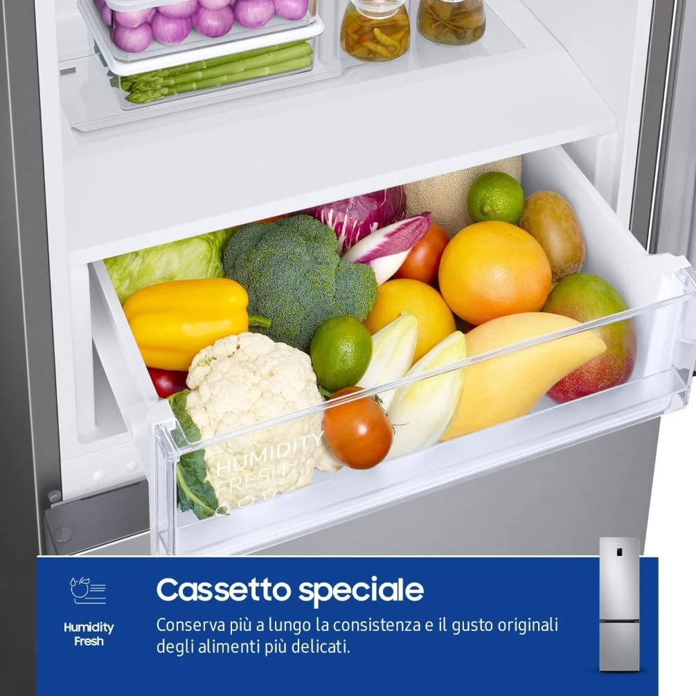 Samsung Frigorifero side by side RB38C672CSA/EF EcoFlex AI Frigorifero Combinato, WiFi, SpaceMax, To