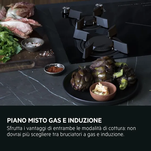 AEG Piano cottura domino 8000 Serie Piano Cottura Misto Gas & Induzione 4 Fuochi da Incasso HF70
