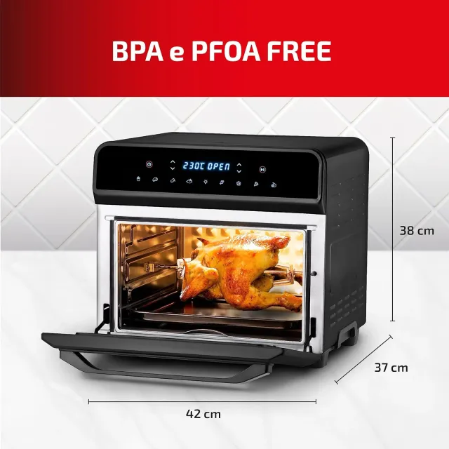 Ufesa Frullatore 230ºC Magnum Friggitrice ad Aria XXL, Air Fryer da 23 L, Doppia Resistenza, 8 Progr