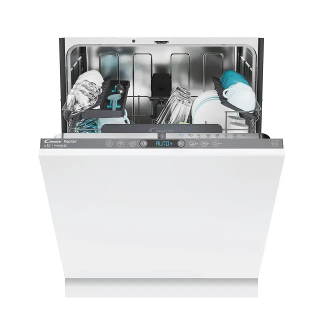 Candy Lavastoviglie integrata parziale CI4C6F0PA / Lavastoviglie completamente integrata / 60 cm Funzione Wi-Fi (hon) / 14 controsoffitti/cestello superiore regolabile in altezza/Aquastop / 8 programmi