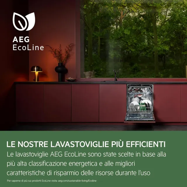 AEG Lavastoviglie incasso compatta FSE76727P Lavastoviglie Da Incasso 60 cm, Serie 7000, GlassCare, 