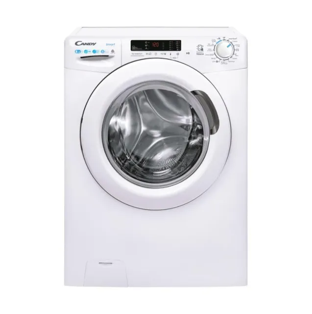 Candy Lavasciuga CSWS4852DW3/1-11 Smart , Lavasciuga a carica frontale, 8+5 KG, Classe D, 1400 giri, 79 dB, Partenza Ritardata, 16 programmi, Bianco, AxLxP 85x60x53 cm