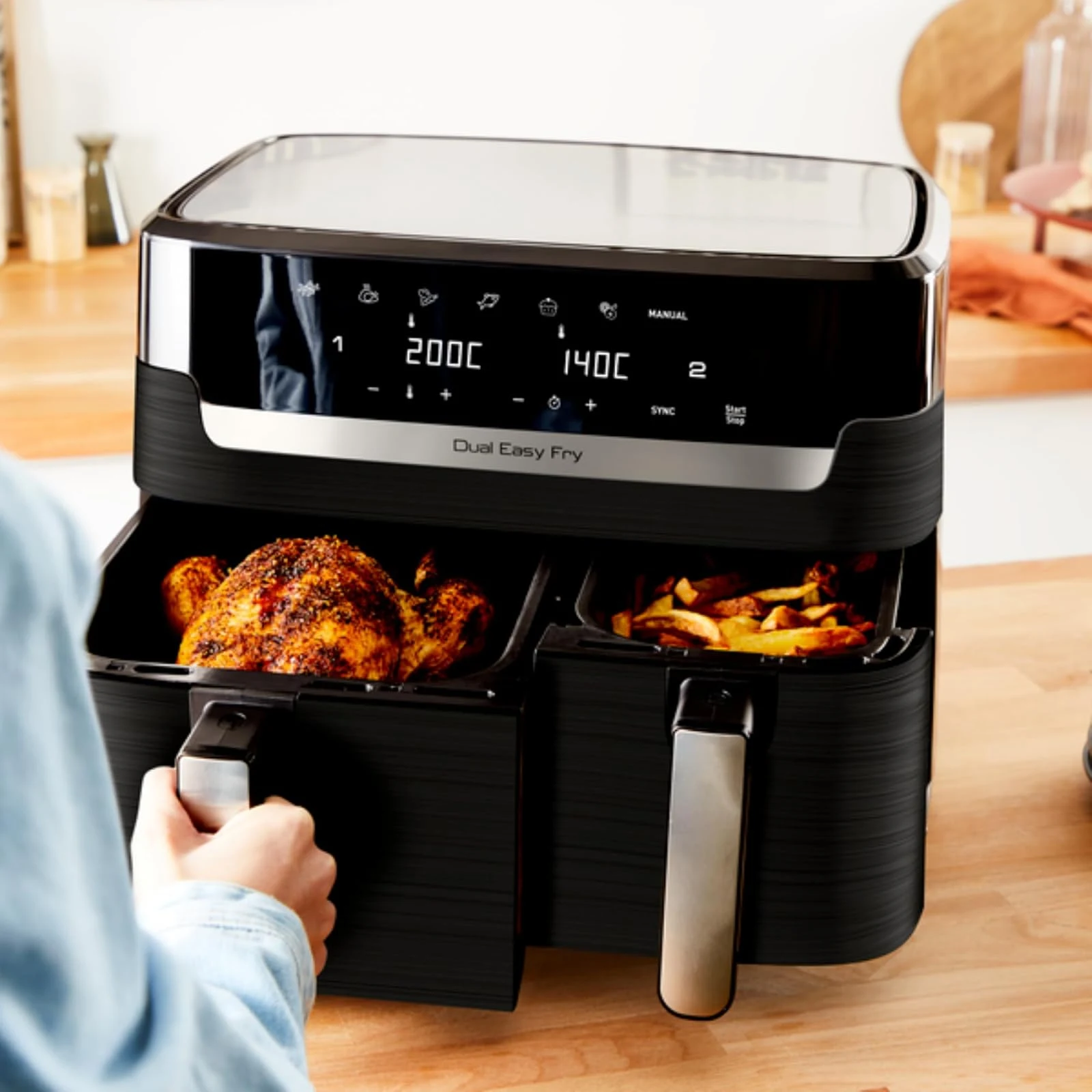 Tefal Deumidificatore EY901810 Friggitrice ad aria a doppia camera Dual Easy Fry | Capacità 5,2/3,1
